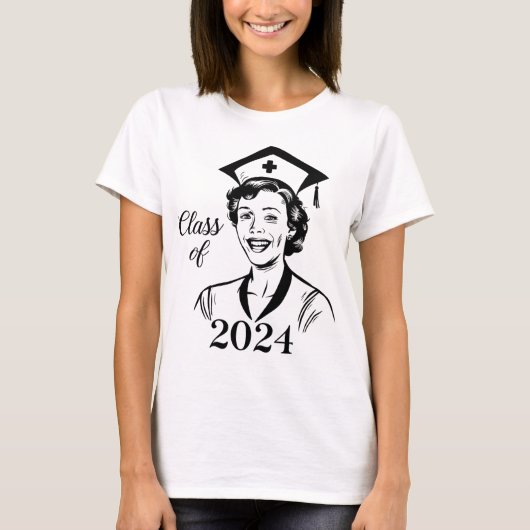 Klasse van 2024 middelbare school verpleegkundige t-shirt (Voorkant)