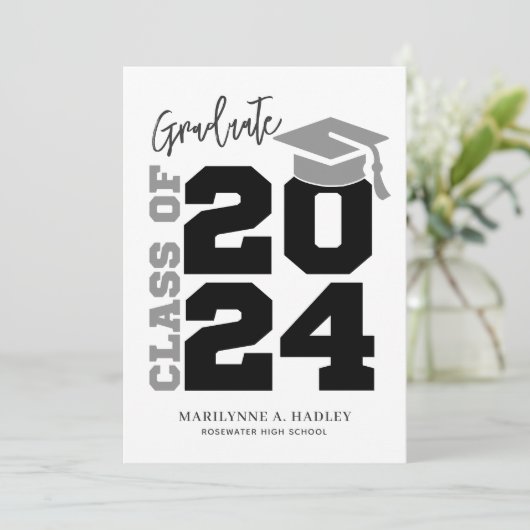 Klasse van 2024 Modern Afstuderen Aankondiging (Staand voorkant)