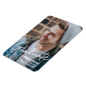 Klasse van 2024 Modern Mannelijk Afstuderen Foto Magneet (Linkerzijde)