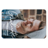 Klasse van 2024 Modern Mannelijk Afstuderen Foto Magneet (Horizontaal)