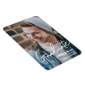 Klasse van 2024 Modern Mannelijk Afstuderen Foto Magneet (Rechterzijde)