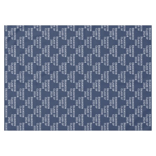 Klasse van 2024 Navy Blue Afstuderen Afstuderen Tafelkleed (Voorkant (Horizontaal))