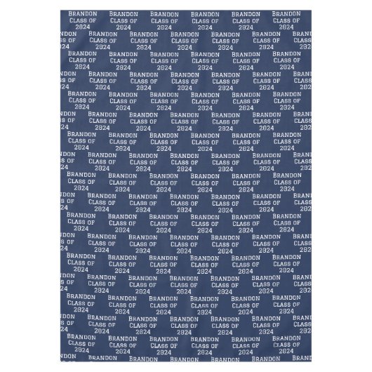 Klasse van 2024 Navy Blue Afstuderen Afstuderen Tafelkleed (Voorkant)