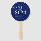 Klasse van 2024 Navy Blue Afstuderen Handwaaier (Achterkant)