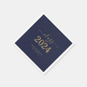 Klasse van 2024 Navy Blue Gold Graduation Party Servet (Hoek)