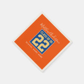 Klasse van 2024 Oranje Blauw & Goud Graduation Par Servet (Hoek)