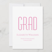 Klasse van 2024 Pink Typography Graduation Party Kaart (Voorkant)