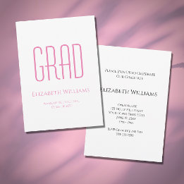 Klasse van 2024 Pink Typography Graduation Party Kaart