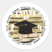 Klasse van 2024 ronde sticker (Voorkant)