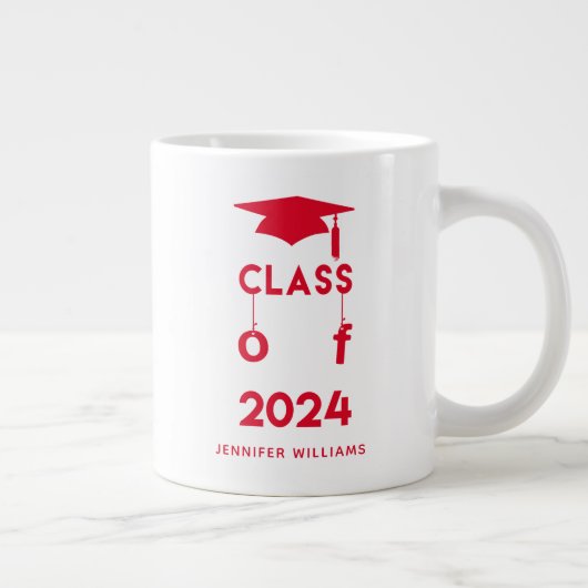 Klasse van 2024 - Rood Afstuderen Grote Koffiekop (Rechts)
