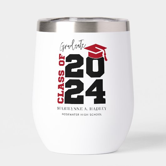 Klasse van 2024 Rood en Zwart Afstuderen (Achterkant)