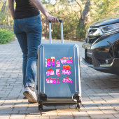 Klasse van 2024 Rood Roze Custom-Cut Vinyl Sticker (Koffer Insitu)