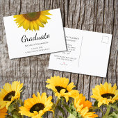 Klasse van 2024 Rustieke Sunflower Graduation Part Uitnodiging Briefkaart
