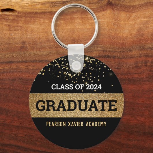 Klasse van 2024 School Afstuderen Keepsake gunst Sleutelhanger (Voorkant)