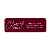 Klasse van 2024 Script Afstuderen Retouradres Etiket (Voorkant)