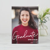 Klasse van 2024 Script Custom Afstuderen Foto Kaart (Staand voorkant)