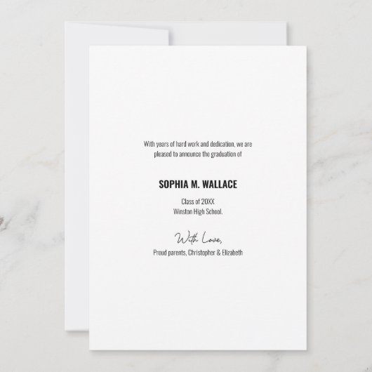 Klasse van 2024 Script Custom Afstuderen Foto Kaart (Achterkant)