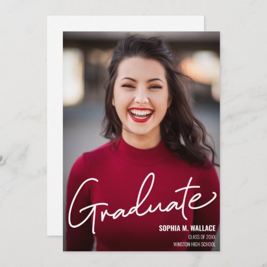 Klasse van 2024 Script gepersonaliseerde Afstudere (Voorkant / Achterkant)