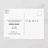 Klasse van 2024 Script Meisje Afstuderen Foto Aankondigingskaart (Achterkant)