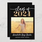 Klasse van 2024 Script Zwart Afdrukbaar Kaart (Voorkant / Achterkant)