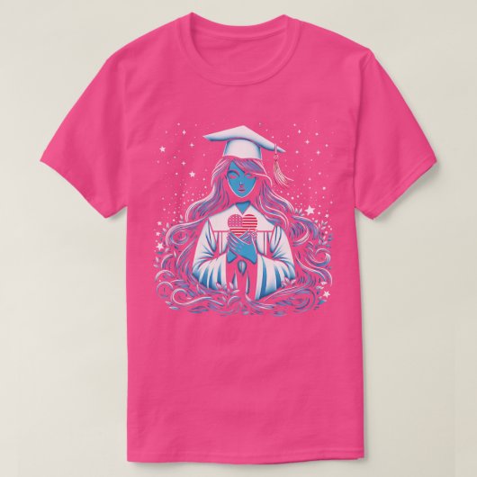 Klasse van 2024 Senior Afstuderen 4 juli Grappig T-shirt (Design voorkant)