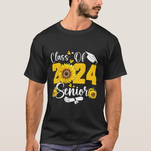 Klasse van 2024 Senior Afstuderen afgestudeerd T-shirt (Voorkant)