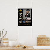 Klasse van 2024 Senior Afstuderen Day Fotocollage Poster (Keuken)