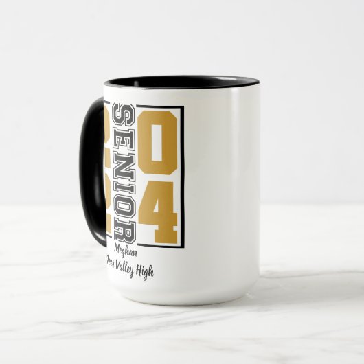 Klasse van 2024 Senior Edition Naam Afstuderen Mok (Voorkant links)