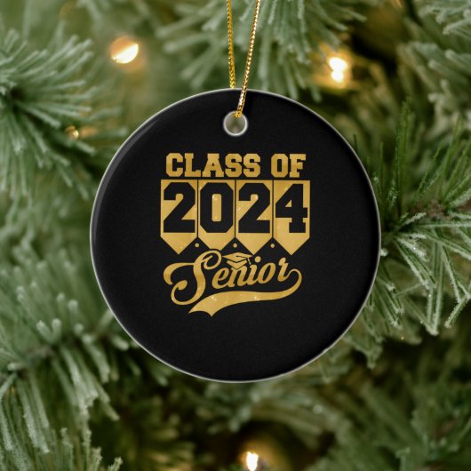 Klasse van 2024 Senior High School Keramisch Ornament (Boom)