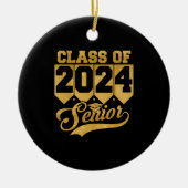 Klasse van 2024 Senior High School Keramisch Ornament (Voorkant)