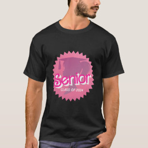 Klasse van 2024 Senior Pink Retro Classic Girl Afs T-shirt