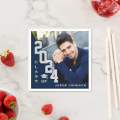 Klasse van 2024 Silver Navy PHOTO Graduation Party Servet (Insitu)