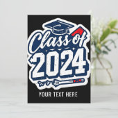 Klasse van 2024 studenten en docenten Afstuderen Kaart (Staand voorkant)