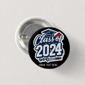 Klasse van 2024 studenten en docenten Afstuderen Ronde Button 3,2 Cm (Voorkant /achterkant)