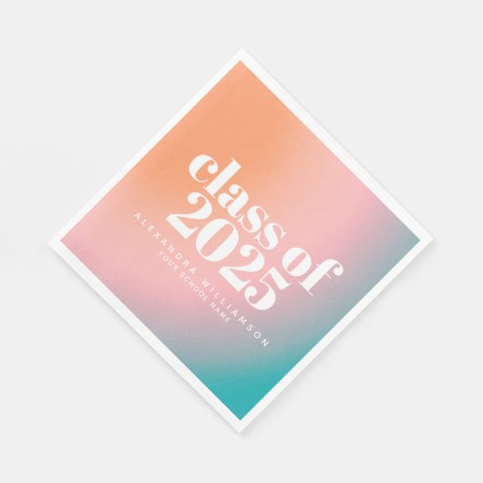Klasse van 2024 Trendy Kleurrijke Gradient Custom Servet (Hoek)