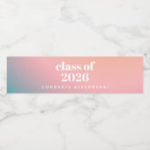 Klasse van 2024 Trendy Kleurrijke Gradient Custom Waterfles Etiket (Enkel label)