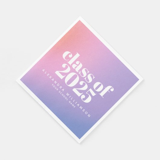 Klasse van 2024 Trendy Paarse Gradient Custom Afst Servet (Hoek)
