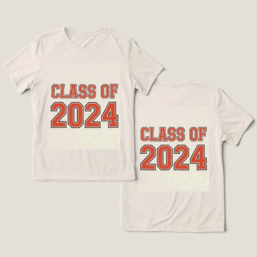 Klasse van 2024 Tri-Blend shirt (Ontwerp Voorkant & Achterkant)