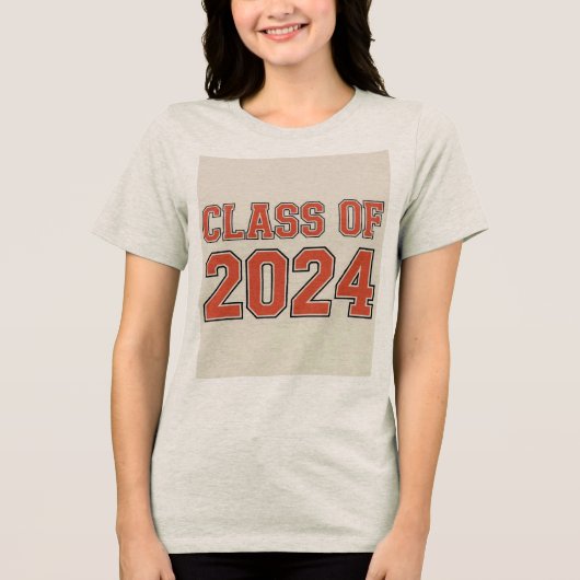 Klasse van 2024 Tri-Blend shirt (Voorkant)