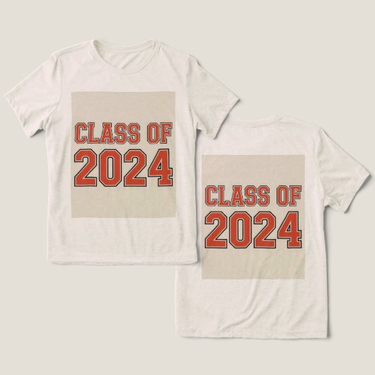 Klasse van 2024 Tri-Blend shirt (Ontwerp Voorkant & Achterkant)