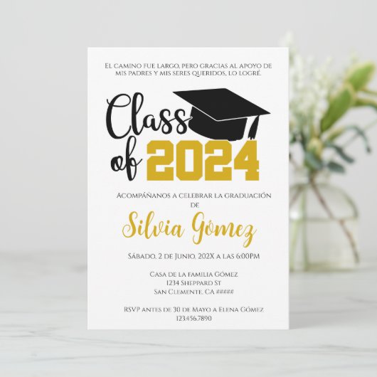 Klasse van 2024 uitnodiging (Staand voorkant)