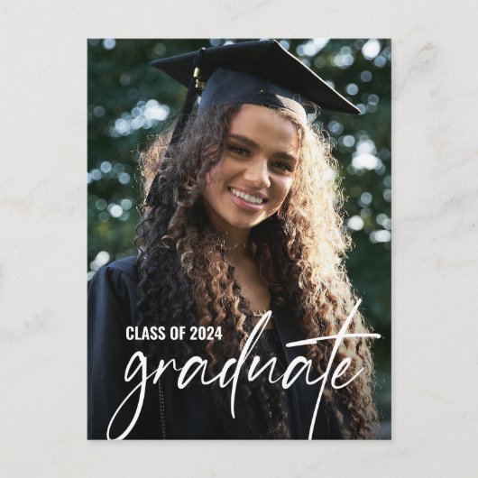 Klasse van 2024 University Afstuderen Foto Custom Aankondigingskaart (Voorkant)