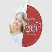Klasse van 2024 Verpleegkunde met Foto Ornament (voorkant)