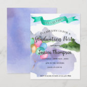 Klasse van 2024  Waterverf Graduation Party Briefkaart (Voorkant / Achterkant)