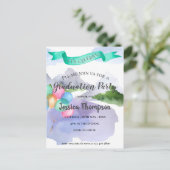 Klasse van 2024  Waterverf Graduation Party Briefkaart (Staand voorkant)