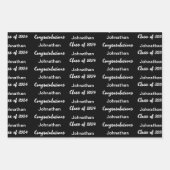 Klasse van 2024 Zwart Gefeliciteerd Afstudeerder N Inpakpapier Vel (Voorkant)