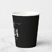 Klasse van 2024 Zwart Wit Afstudeerfeest Papieren Bekers (Links)