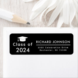 Klasse van 2024 Zwart Wit Afstuderen Return Etiket