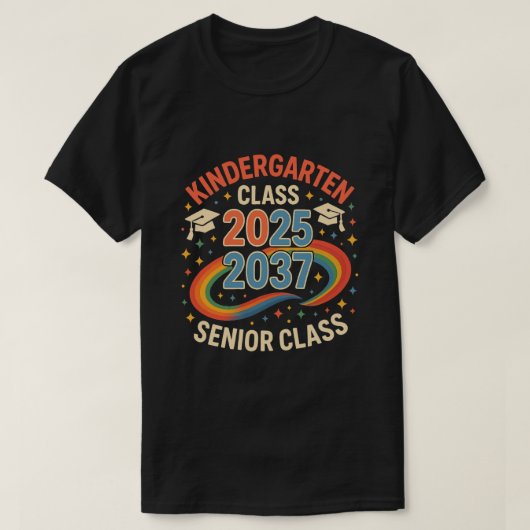 Klasse van 2025 2037 Kindergarten tot Senior T-shirt (Design voorkant)
