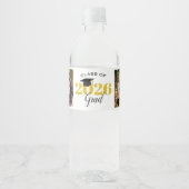 Klasse van 2025 2 foto's Afstuderen Waterfles Etiket (Voorkant)